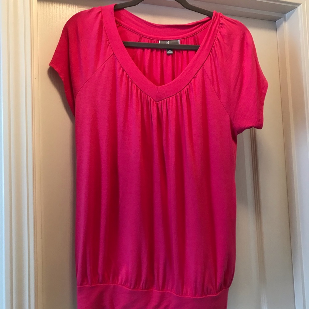JM Collection v-neck smocked blouson top - Picture 10 of 11